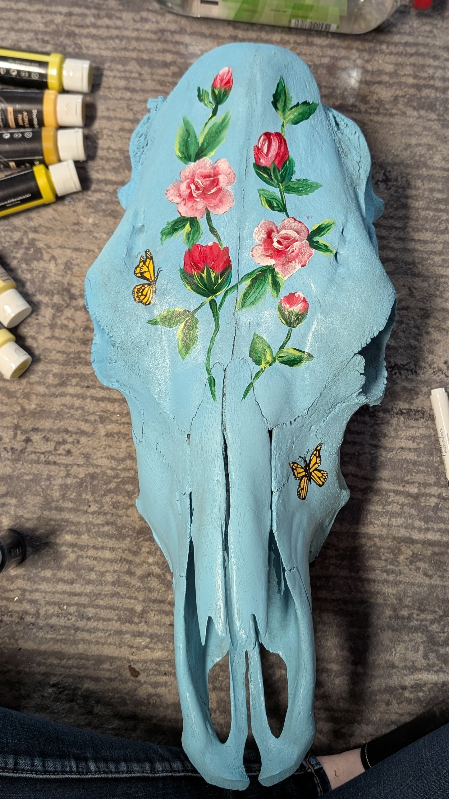 Painted Cow Skull