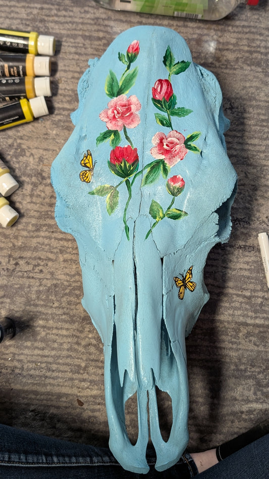 Painted Cow Skull